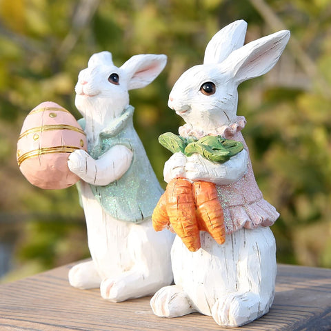 Ein Satz Ostern Hasen Dekoration Frühlings-Wohnkultur Hasenfiguren