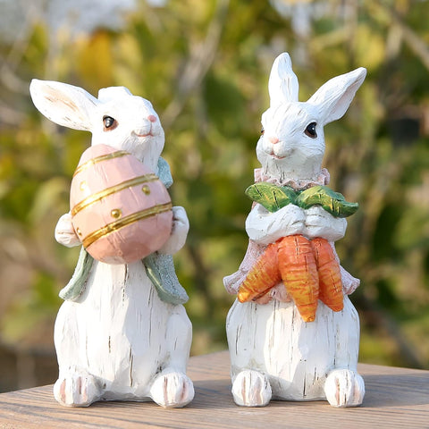 Ein Satz Ostern Hasen Dekoration Frühlings-Wohnkultur Hasenfiguren