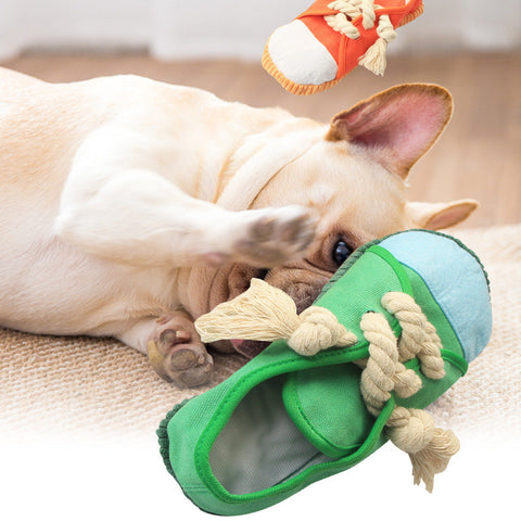 Haustier Hund Zähneknirschen Bunte Segeltuchschuhe Spielzeug