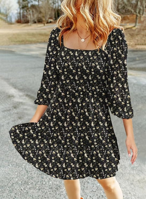 Damen Frühling Sommer Boho Kleider