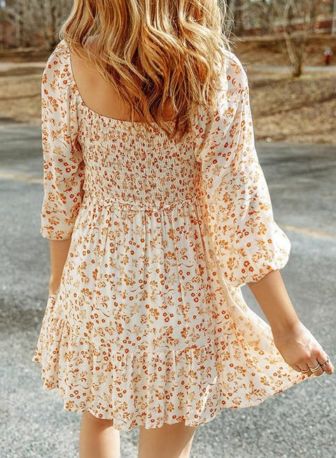 Damen Frühling Sommer Boho Kleider