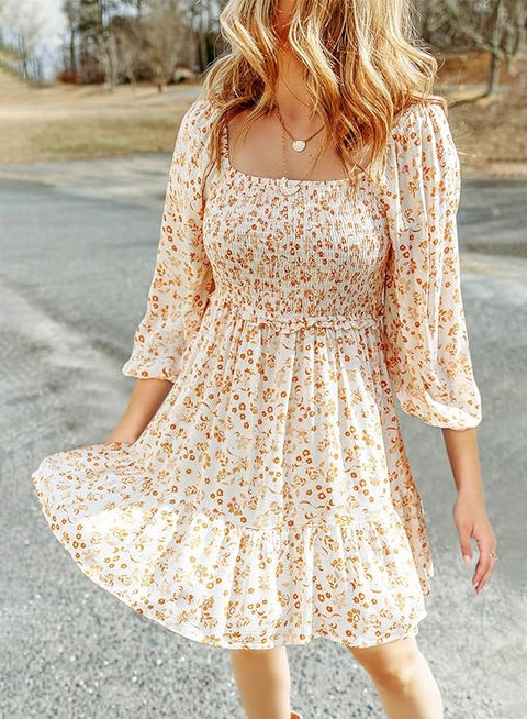 Damen Frühling Sommer Boho Kleider