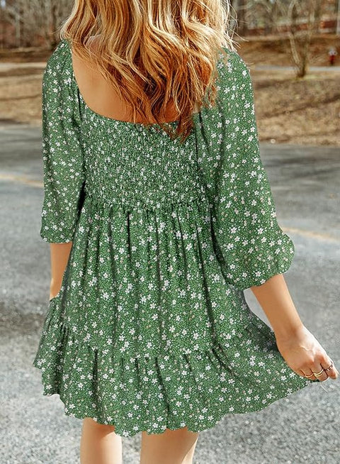 Damen Frühling Sommer Boho Kleider