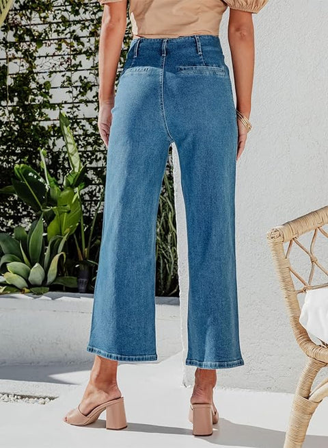 Weite Jeans mit hoher Taille Damen